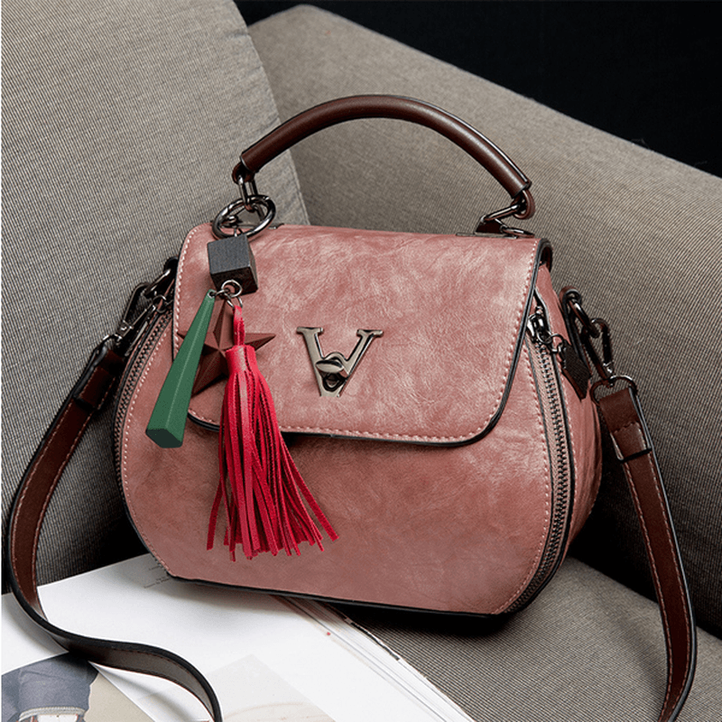 Vintage Tassel Bucket Bag Handbag Crossbody Bag for Women - MRSLM