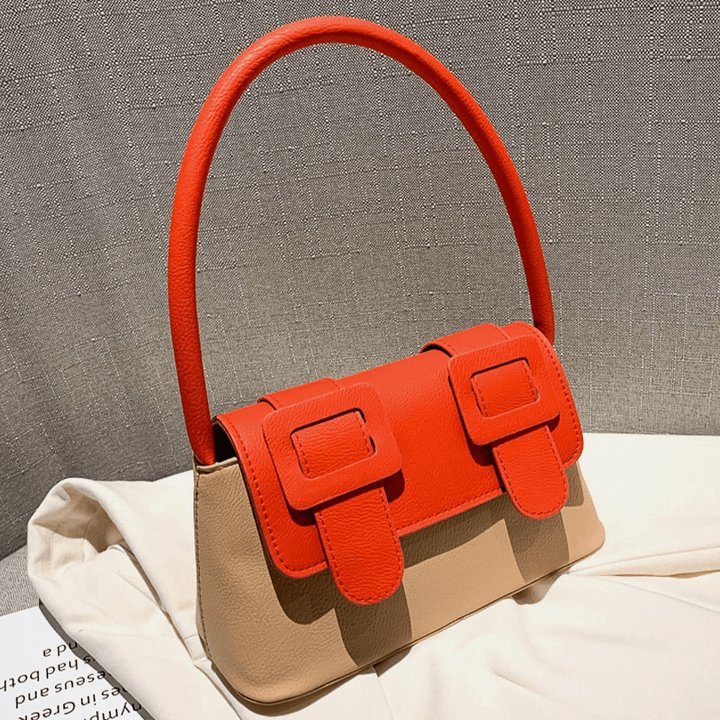 Women Contrast Color Fashion Cute Creative Tote Handbag Shoulder Bag - MRSLM