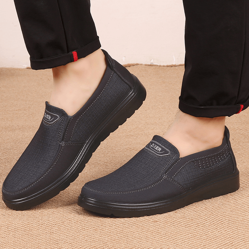 Men Breathable Soft Sole Non Slip Comfy Old Peking Casual Shoes - MRSLM