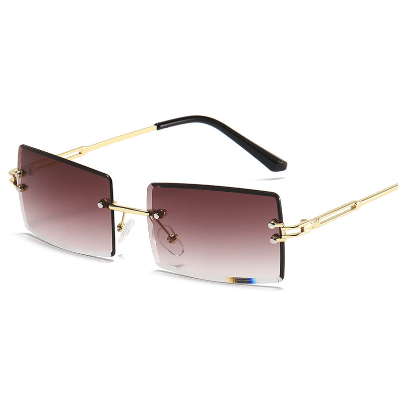 Sunglasses Rimless Diamond Cut-Edge Sunglasses Square Square - MRSLM