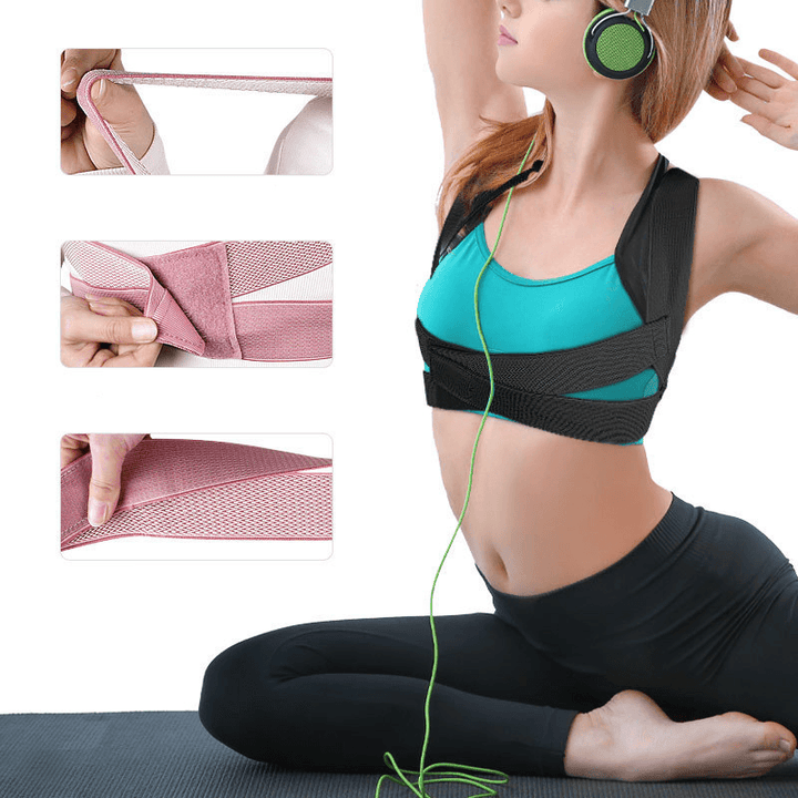 KALOAD Back Support Adjustable Posture Corrector Back Orthosis Health Relieve Back Pain Fixer Tape - MRSLM