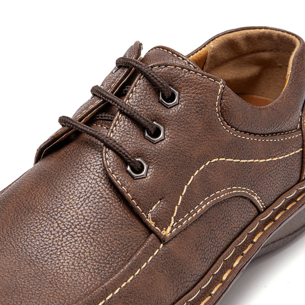 Men Soft Sole Lace-Up Non Slip Wear Resistant Casual Shoes - MRSLM