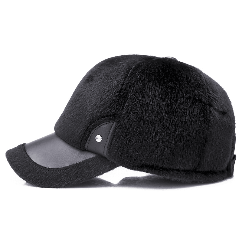 Artificial Marten Hair Earmuffs Baseball Cap Peaked Hat - MRSLM