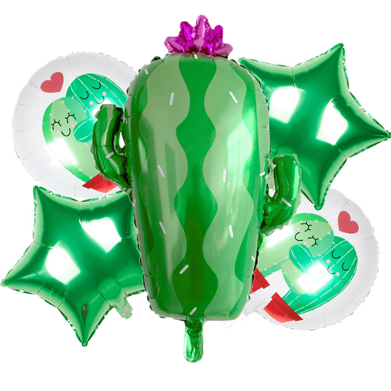 Tropical Plant Coconut Tree Cactus Aluminum Foil Balloon Earth Day Green Theme Decoration Supplies Children Birthday Party Gifts - MRSLM