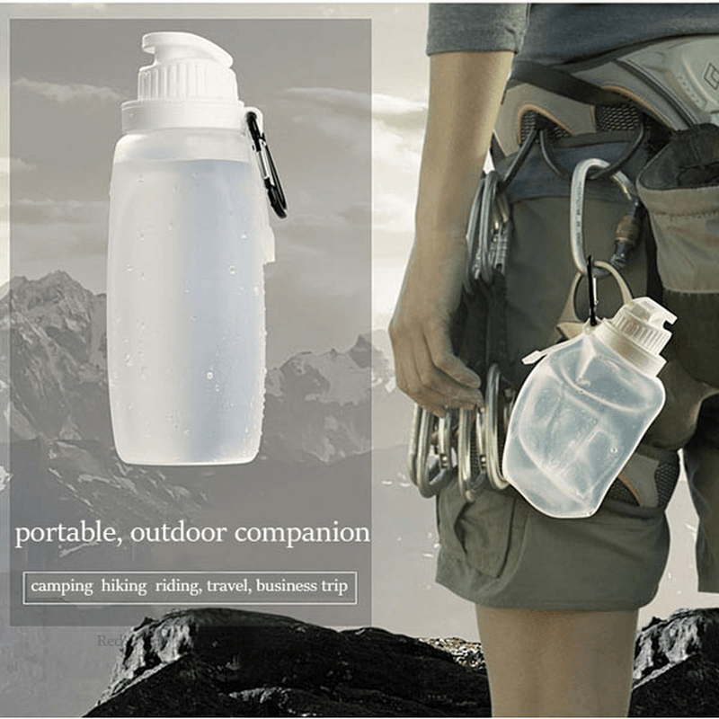 Outdoor Silicone Folding Bottle Cup Camping Hiking Travel Folding Water Bottle Kettle - MRSLM