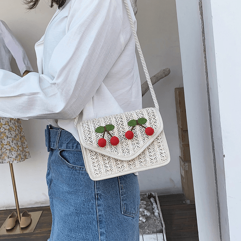 Women Travel Summer Beach Weave Straw Crossbody Bag - MRSLM