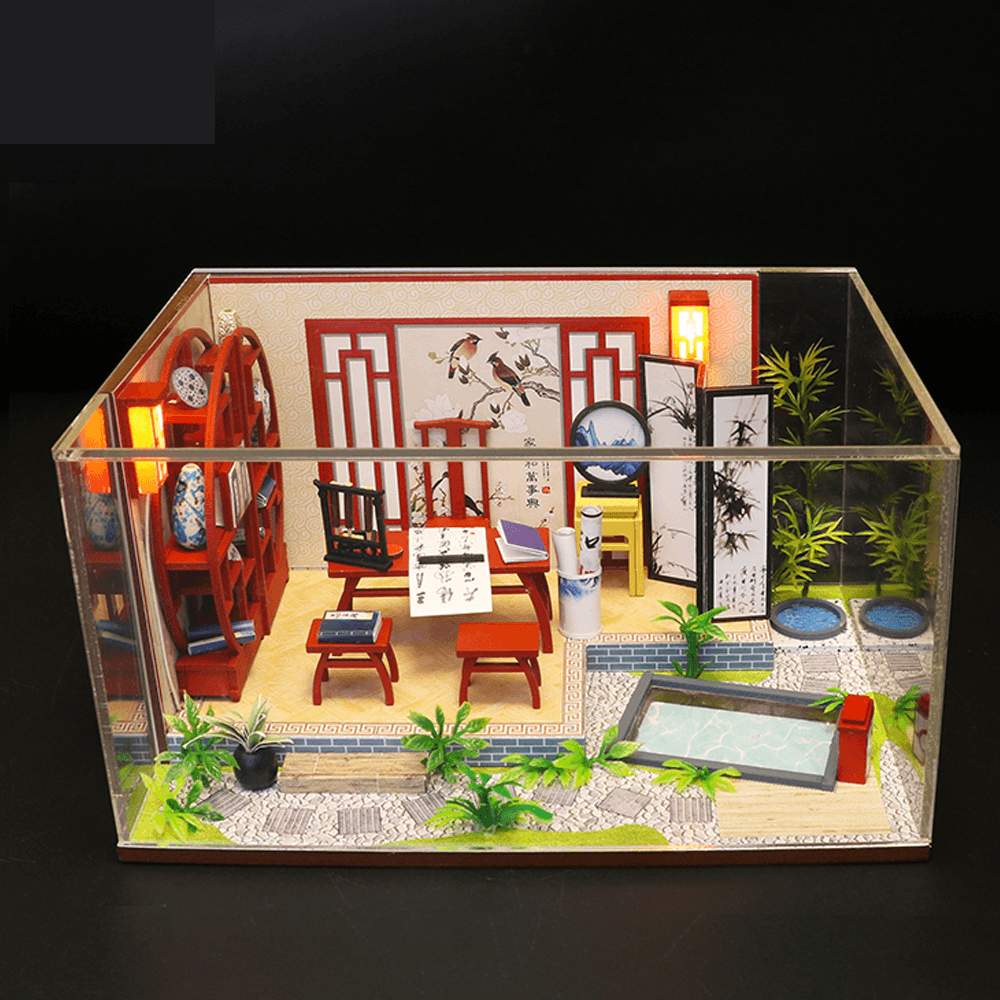 Hongda S921 DIY Cabin Ink Bamboon in Breezing Hand-Assembled Doll House Model Toy - MRSLM