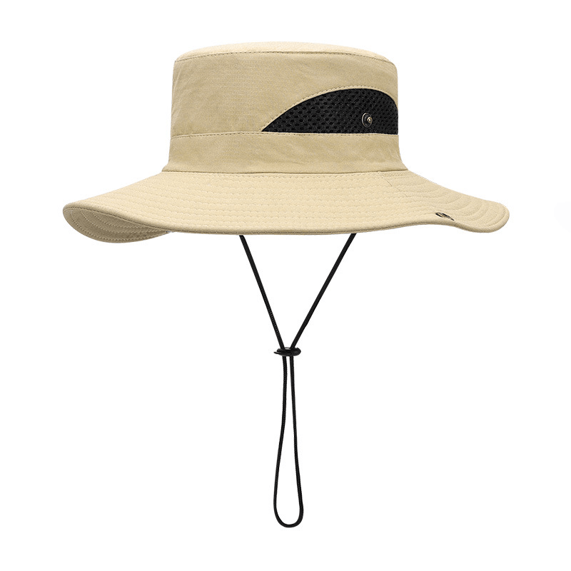 Summer Fisherman Hat Sunscreen UV Breathable Wearable Fishing Sunshade Mountaineering Big Brim Hat - MRSLM
