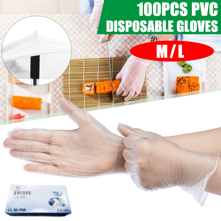 100*Pcs Disposable PVC Nitrile Rubber PVC BBQ Safety Gloves Waterproof Safety Glove - MRSLM