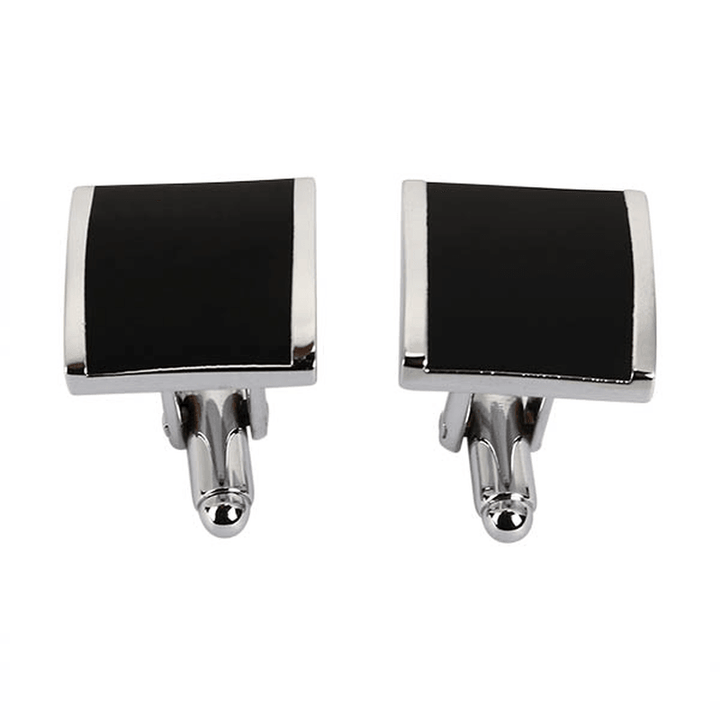 WSC Men Cufflinks Metal Series Stylish Enamel Square Shape Decoraction for Shirts - MRSLM