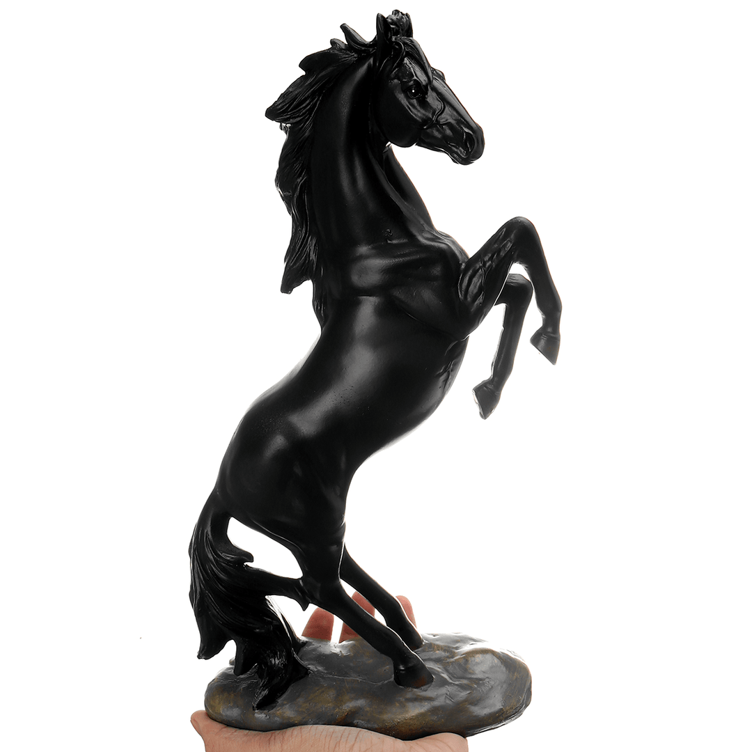 Resin Horse Statue Ornament Figurine Chic Home Hotel Feng Shui Horse Decorations - MRSLM