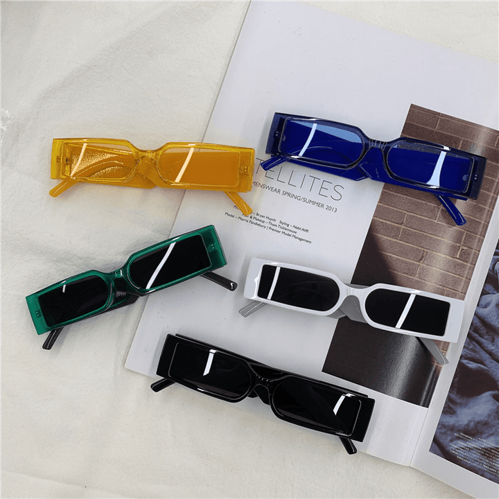 Rectangle Frame Fashion Sunglasses Women 2021 Hippie Vintage Designer Wholesale Bulk Shades Glass for Men and Women - MRSLM