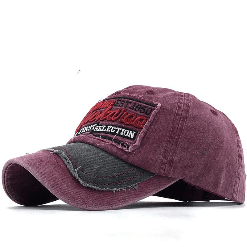 Coated Embroidery Fashion Outdoor Fishing Distressed Shading Hat - MRSLM