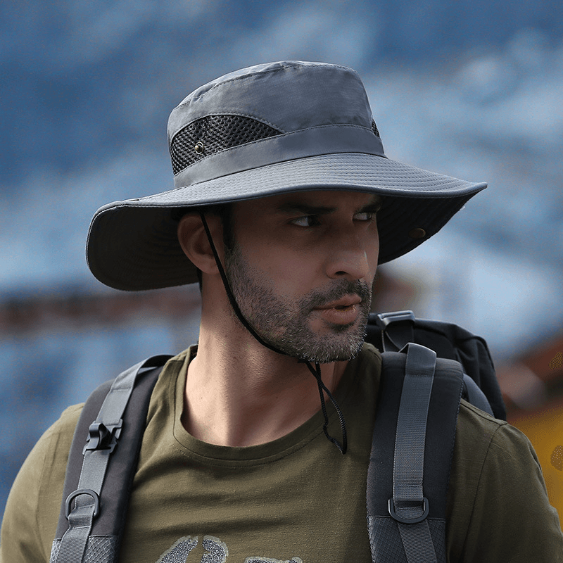 Men'S Summer Sun Hat Breathable Fisherman Hat - MRSLM