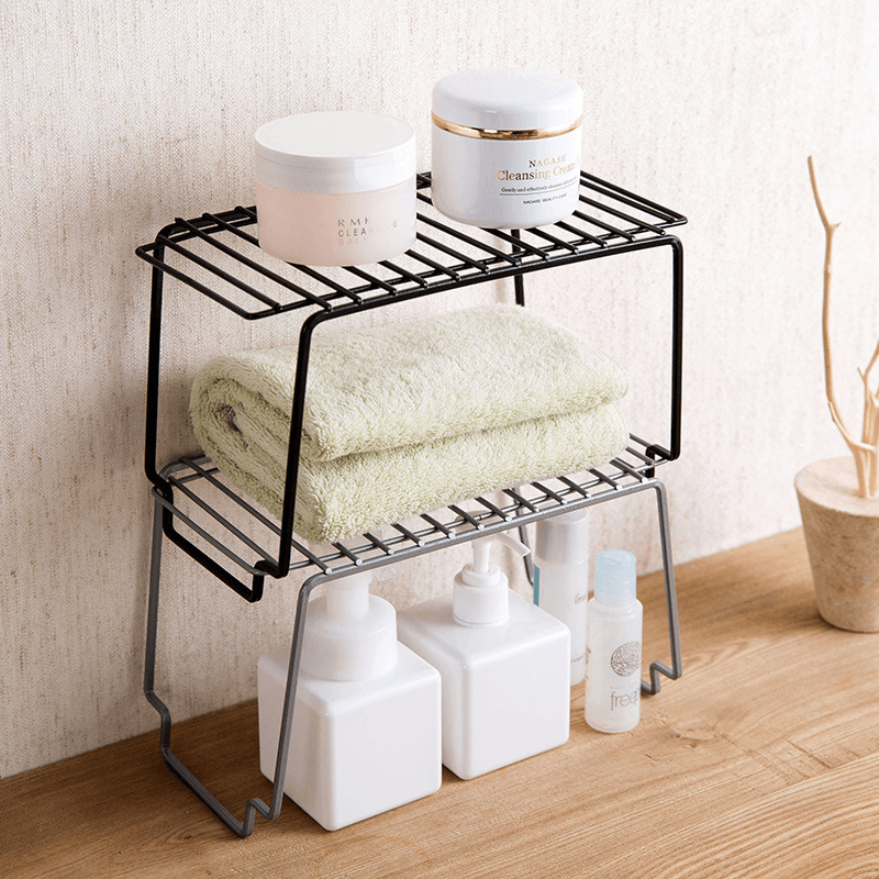 Kitchen Storage Rack Metal Cupboard Storage Shelf Non-Skid Spice Rack - MRSLM