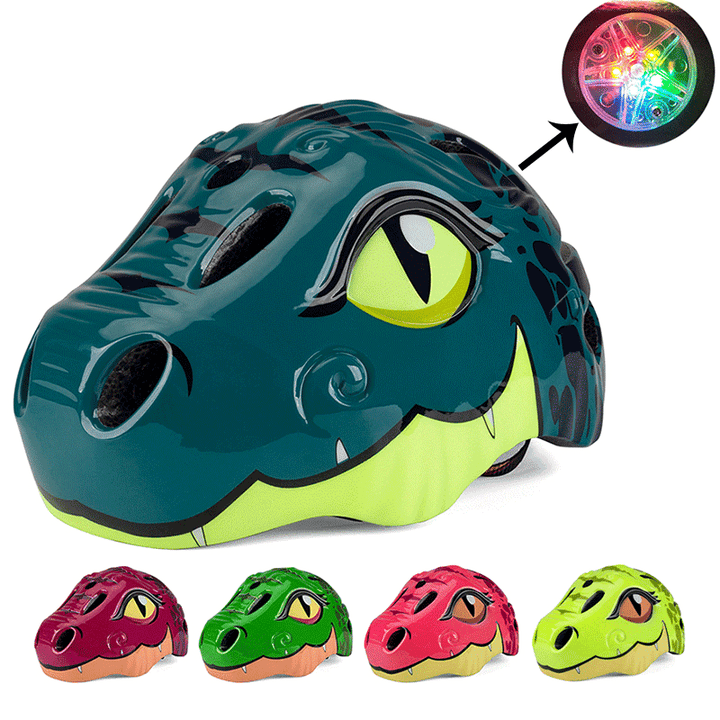 Cartoon Dinosaur Kids Bicycle Helmets Children Cycling Skating Scooting Helmet Kid Headpiece for Outdoor Sports Riding Skating - MRSLM