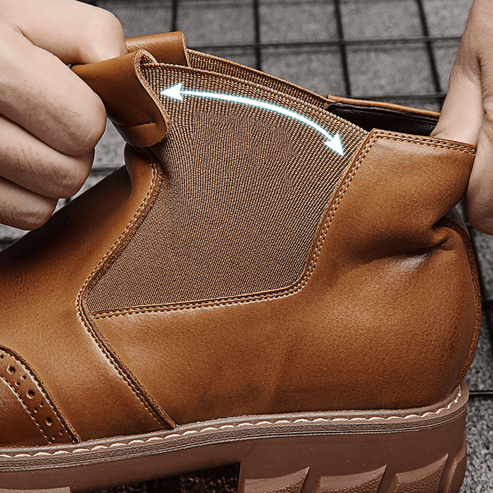 Soft Classic Brogue Chelsea Boots - MRSLM