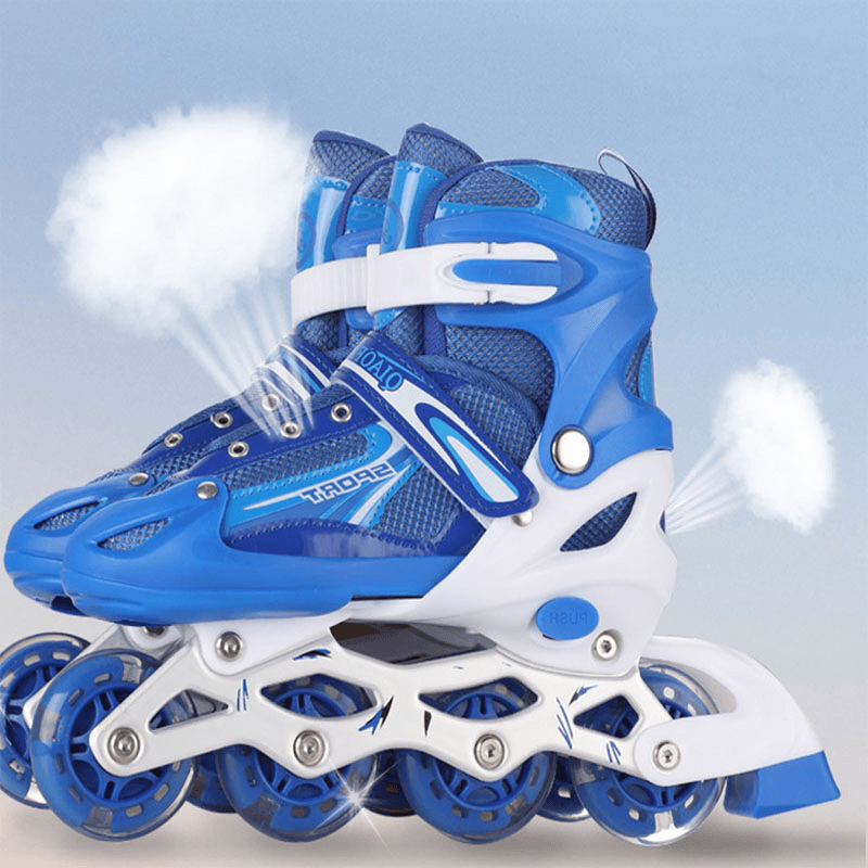 PVC Children'S Adult Skates Adjustable Safe and Durable Flashing Wheels Skating Shoes Gift for Boys and Girls - MRSLM