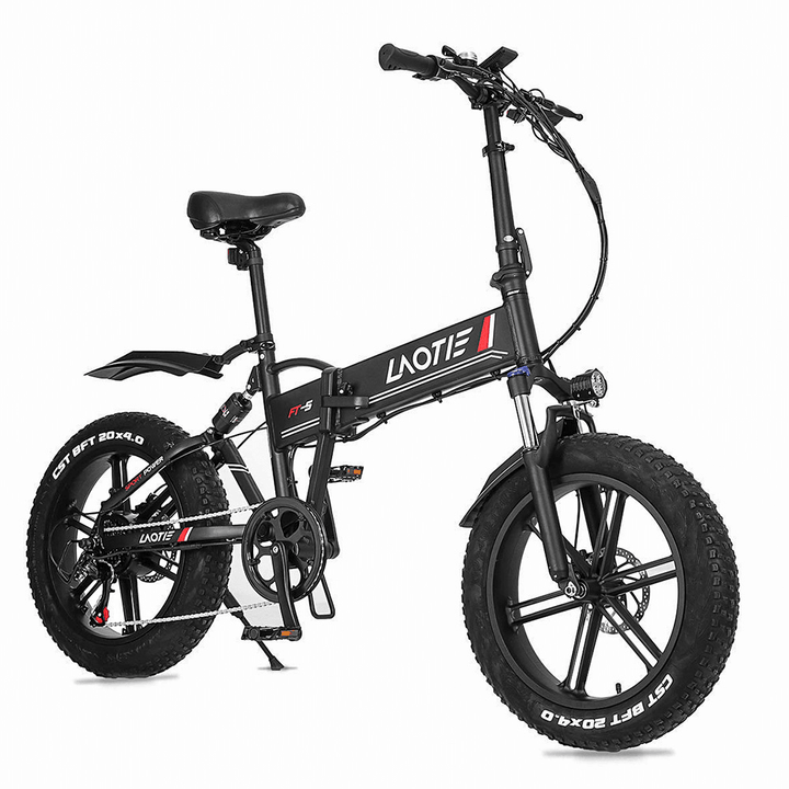 LAOTIE® FT5 20In Fat Tire 48V 10Ah 500W Folding Electric Moped Bike 35Km/H Top Speed 80-90Km Mileage E-Bike - MRSLM