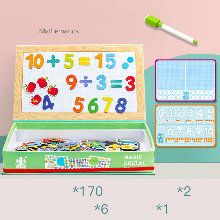 Magnetic Puzzle Children''S Educational Toys Magnetic Stickers 2-3 Years Old 6-Year-Old Girls Boys Kindergarten Early Education Wooden Board - MRSLM