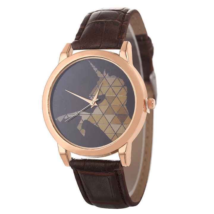 DEFFRUN Fashion Childlike Watch Leather Band Unicorn Pattern Casual Men Quartz Watch - MRSLM