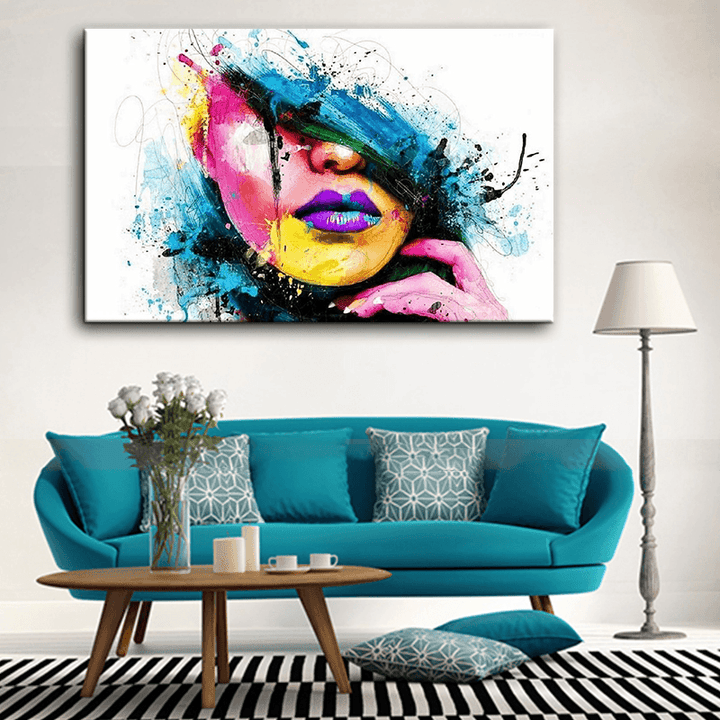 Hand Painted Oil Paintings People Modern Stretched on Canvas Wall Art for Home Decoration - MRSLM