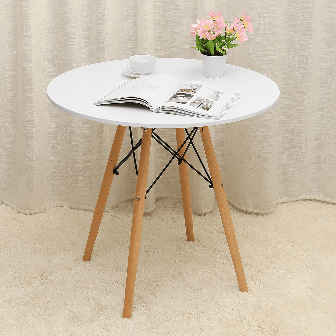 Eames round Table Modern Coffee Dining Desk Wood Leg Afternoon Tea Table Laptop Desk - MRSLM