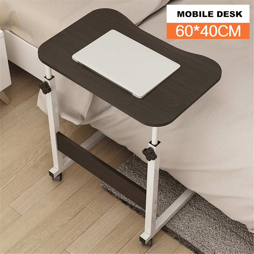 Adjustable Computer Laptop Desk Simple Mobile Lifting Laptop Table with Wheels Wood Laptop Table beside Bed Sofa - MRSLM