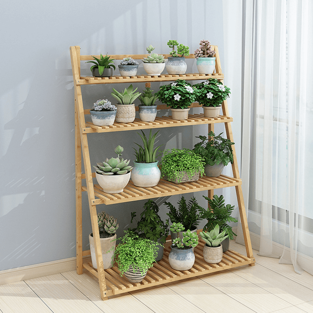 Plant Shelves Flower Stand Floor Living Room Multi-Layer Rackbalcony Folding Green Hanging Orchid Pot Plant Stand - MRSLM