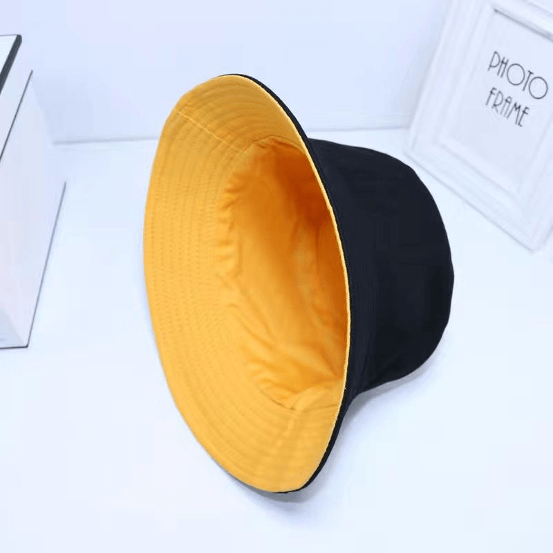 Hip-Hop Double-Sided Fisherman Hat Embroidered Summer Sun Hat Fisherman Hat Korean Trend Couple Fisherman Girl - MRSLM