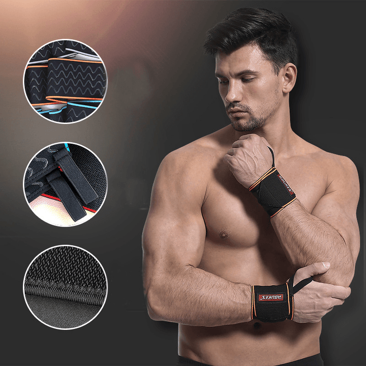 AOLIKES 1Pair Non-Slip Breathable Winding Sports Bracers Bandage anti Fatigue Compression Wrist Guard Support Fitness Protective Gear - MRSLM