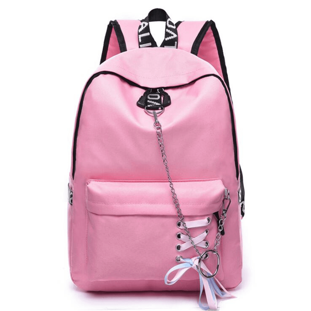 17L Outdoor Travel Backpack Waterproof Nylon School Rucksack Girls Women Bag with Headphone Jack - MRSLM