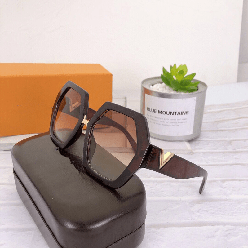 Fashionable Polygonal Wild Slim Big Frame Sunglasses - MRSLM