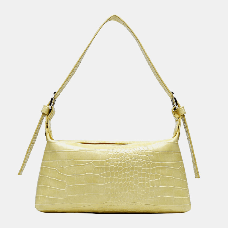 Alligator Croc Pattern Casual Solid Color Shoulder Bag Handbag for Women - MRSLM