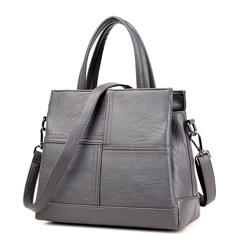 3 Main Pockets Women Casual PU Leather Handbag - MRSLM