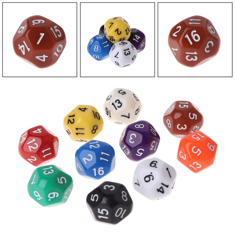 16-Sided Multi-Sided Dice Number Dice Toy Game Counting Dice - MRSLM