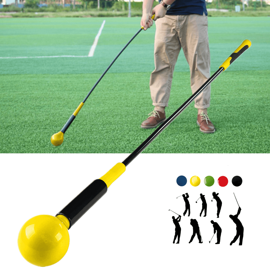 48" Golf Swing Trainer Aid Stick Glass Fiber Power Strength Tempo Sport Practice Flex Top Warm-Up Stick - MRSLM