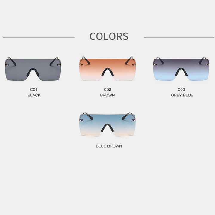 Unisex Oversizes Frameless Fashion Trend Color Gradient Sunglasses - MRSLM