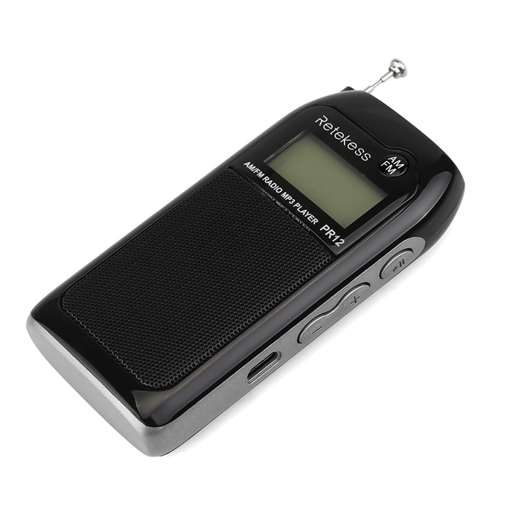 Retekess PR12 AM FM Radio Digital Tuning Radio Receiver MP3 Music Player with Rechargeable Battery - MRSLM