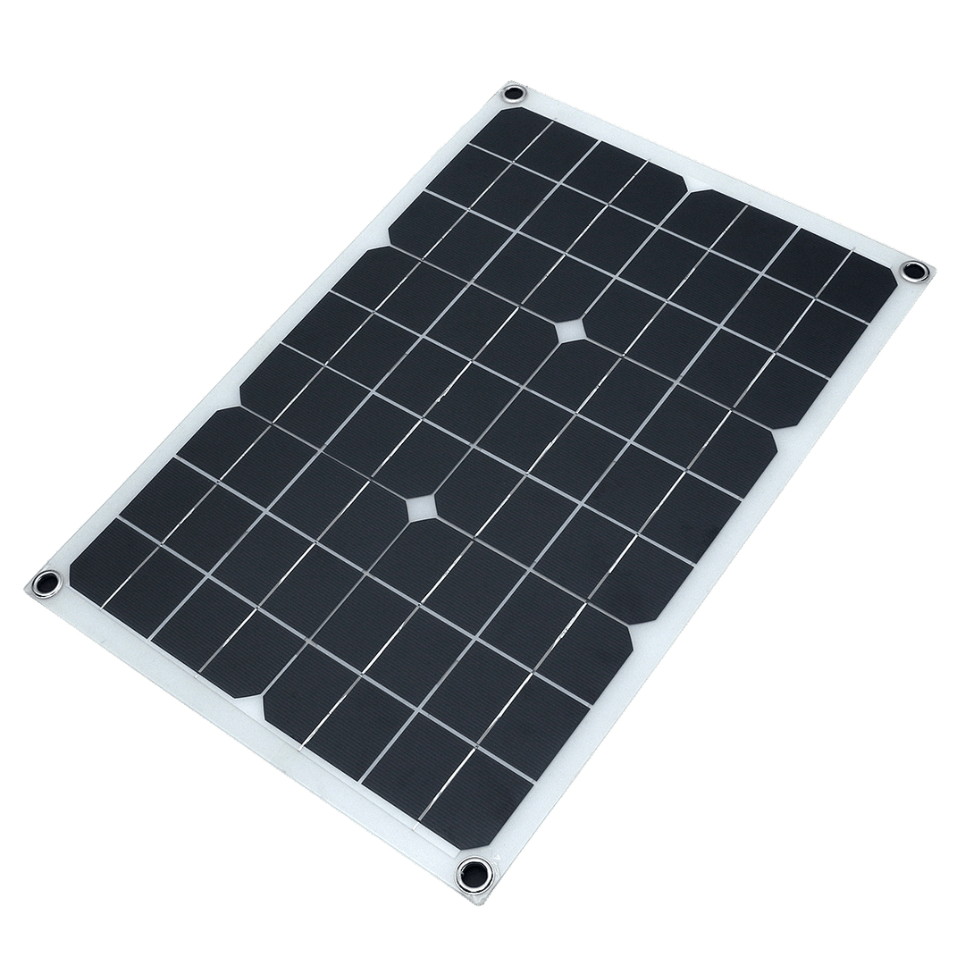 True 20W Solar Panel 12V/5V DC USB Solar Power Panel 4 Heads Monocrystalline - MRSLM