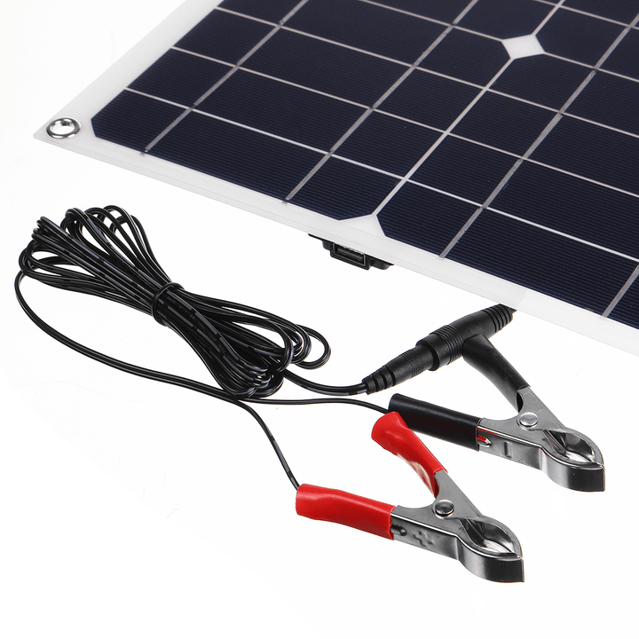 100W 18V Mono Solar Panel USB 12V/5V DC Monocrystalline Flexible Solar Charger for Car RV Boat Battery Charger Waterproof - MRSLM