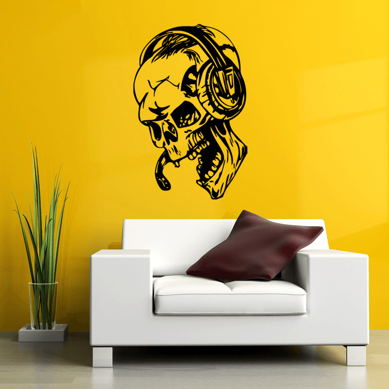 Hallowen Skull Head Showcase Glass Window Decor Wall Sticker Party House Home Decoration Creative Decal DIY Mural Wall Art Sticker - MRSLM