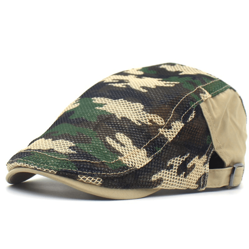 Camouflage Mesh Cloth Beret Men and Women Casual - MRSLM