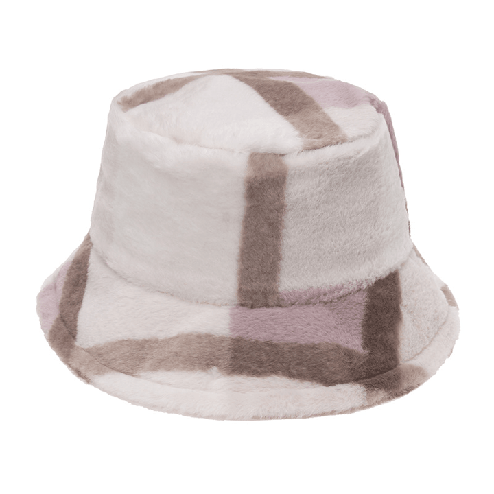 Plaid Fisherman Hat For, Korean Version of Rabbit Fur Plush Travel Warm All-Match - MRSLM