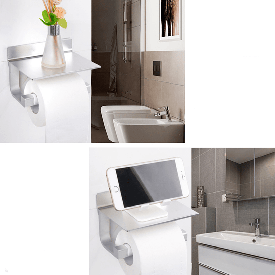 Aluminum Toilet Paper Holder Phone Holders Bathroom Kitchen Not Need Decorative Hardware - MRSLM