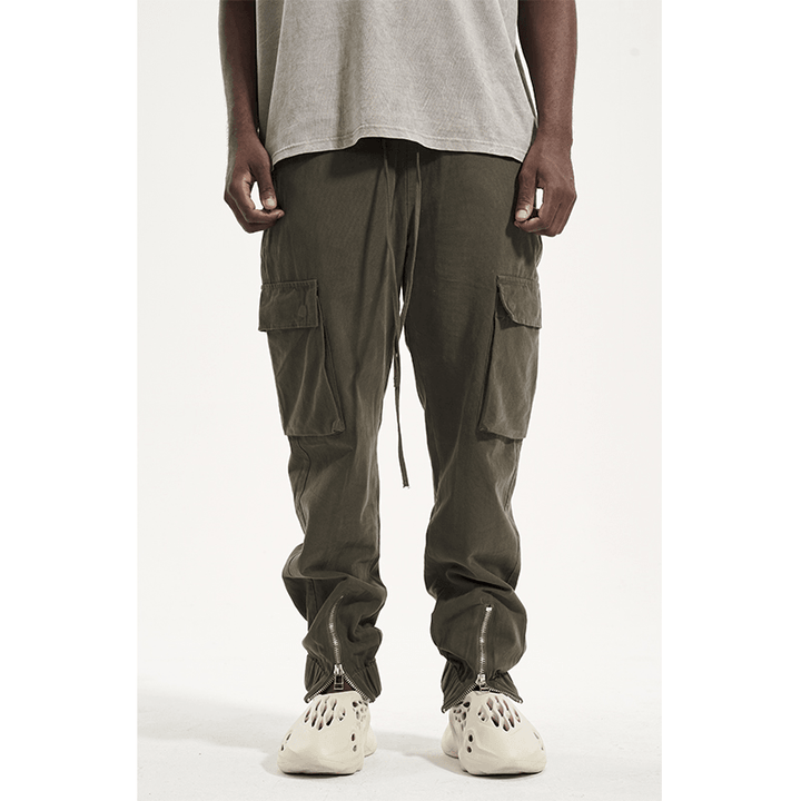 Casual Men'S Zipper Buckle Cargo Trousers - MRSLM