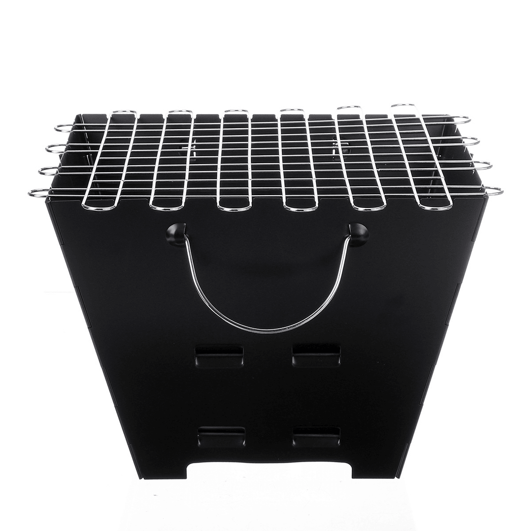 Outdoor BBQ Grill Folding Charcoal Furnace Camping Picnic Oven Stainless Steel Cooking Stove - MRSLM