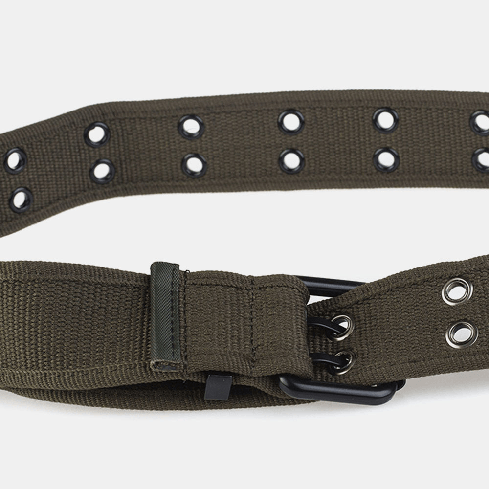 Men Canvas Camouflage Braided 110Cm Pin Buckle Wear-Resistant Outdoor Training Tactical Belts - MRSLM