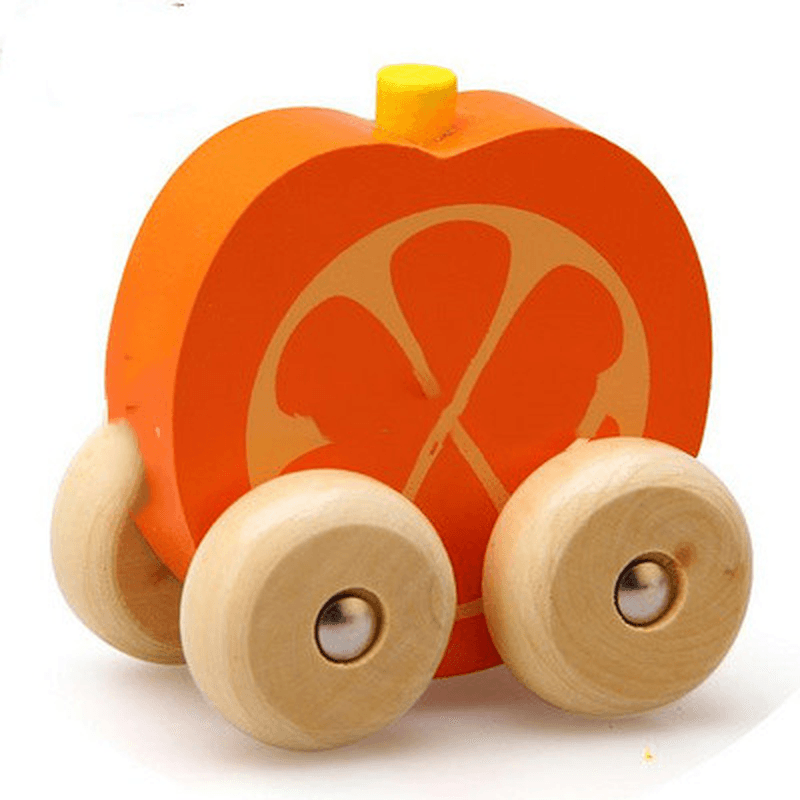 Baby Toys Wooden Fruit Shape Cognition Car Mini Ca - MRSLM