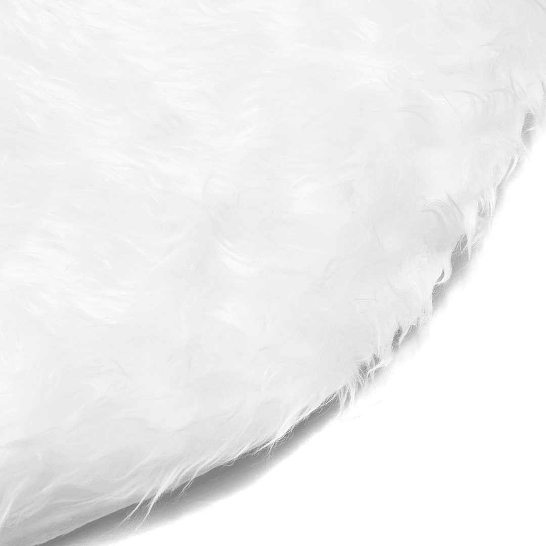 2020 White Plush Christmas Tree Skirt Christmas Decoration for Home Soft Hair White round Carpet Christmas Decor - MRSLM